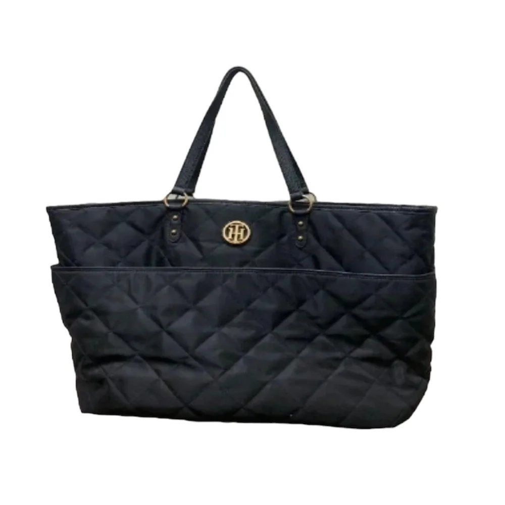 Tommy Hilfiger Black Quilted Tote Bag